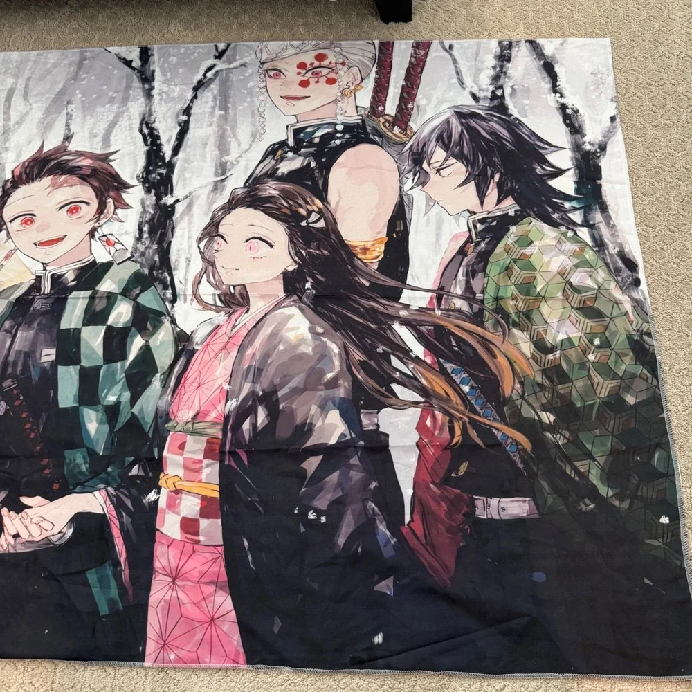 Demon Slayer Tapestry Tanjiro Nezuko‎ Zenitsu Inosuke Fabric Wall Poster Anime